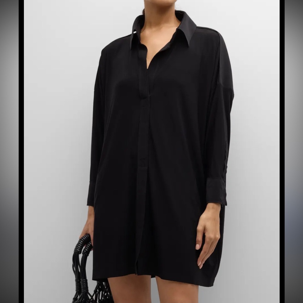 Norma Kamali Black Casual Button Down Shirt
